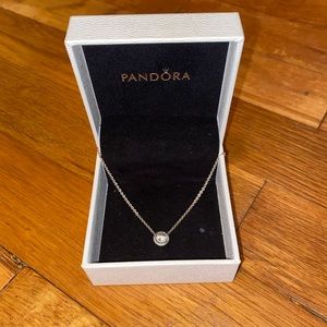 Pandora Round Sparkle Halo Necklace